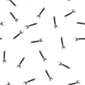 Pattern spanner wrench tool cartoon vector Stock Illustration