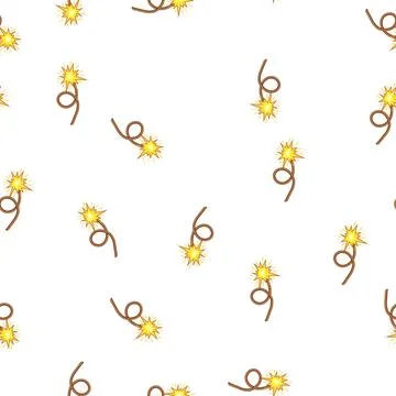 Pattern spark dynamite fuse cartoon vector Stock Illustration