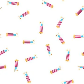 Pattern sparkle firework rocket cartoon vector Stock Illustration