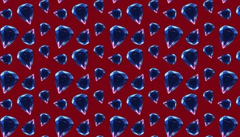 Pattern with sparkling amethyst gemstones Stockillustratie