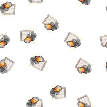 Pattern sparks short circuit fire cartoon vector Stock Illustration