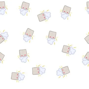 Pattern sparks short circuit fire cartoon vector Stock Illustration
