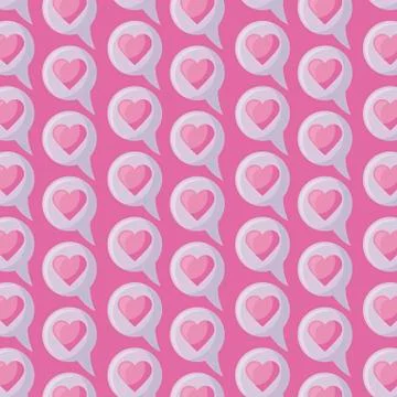 Pattern of speech bubble with heart love 스톡 일러스트