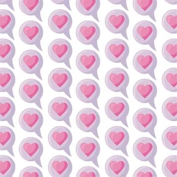 Pattern of speech bubble with heart love 스톡 일러스트