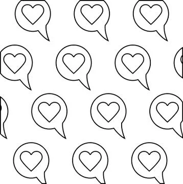 Pattern of speech bubbles and hearts Stock Illustration