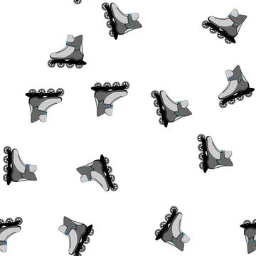 Pattern speed inline skates cartoon vector Stock Illustration
