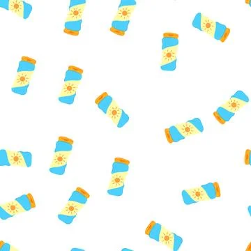 Pattern spf sun cream cartoon vector Stockillustratie
