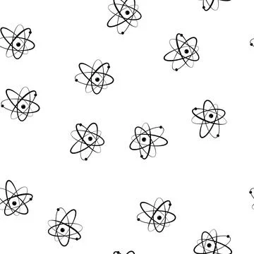 Pattern sphere atom orbit cartoon vector Illustrazione stock
