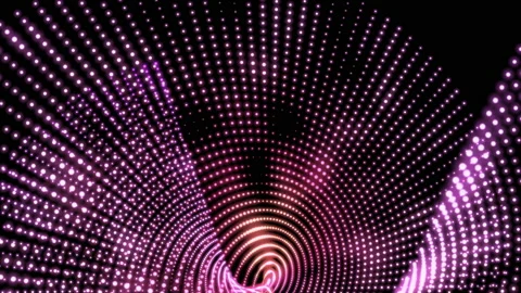Pattern of Spiral dots in smooth cool perspective motion in 3D space Stock-Footage 139001767