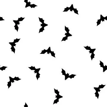 Pattern spooky bat halloween cartoon vector Stock Illustration