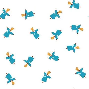 Pattern spooky scarecrow cartoon vector Stock Illustration
