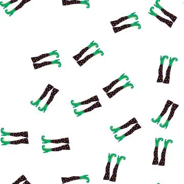 Pattern spooky witch legs cartoon vector Stock Illustration