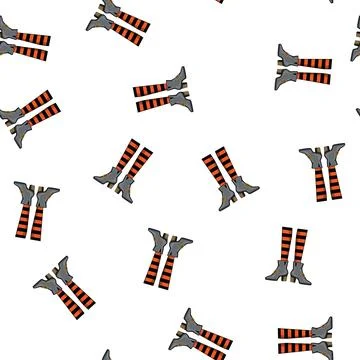 Pattern spooky witch legs cartoon vector Stock Illustration