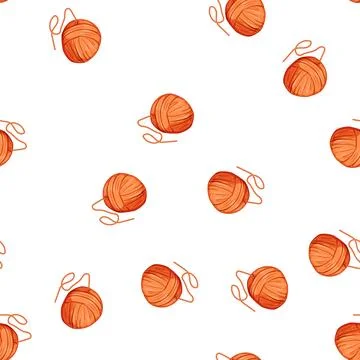 Pattern spool ball yarn cartoon vector Illustrazione stock