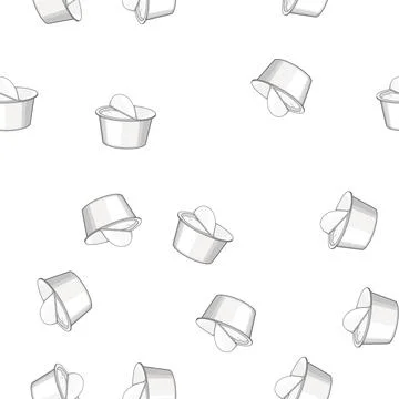 Pattern spoon yogurt container cartoon vector 스톡 일러스트