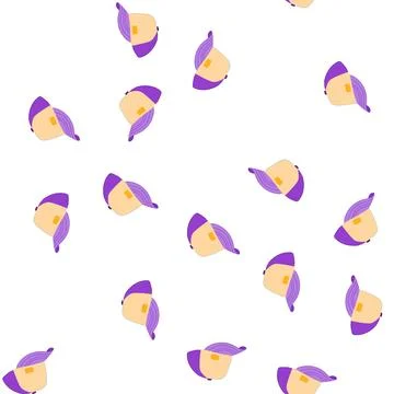 Pattern sport baseball cap cartoon vector Stock Illustration