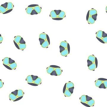 Pattern sport diving mask cartoon vector Illustrazione stock