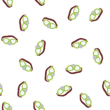 Pattern sport pool goggles cartoon vector Stock Illustration