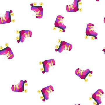 Pattern sport roller skate cartoon vector イラスト素材