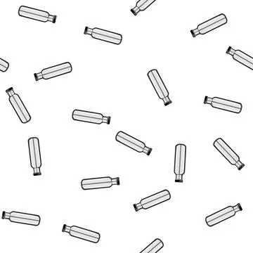 Pattern sport stainless bottle cartoon vector Stock Illustration