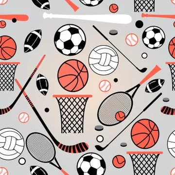Pattern of sporting goods Illustrazione stock