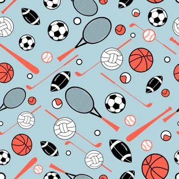Pattern of sporting goods Stock Illustration