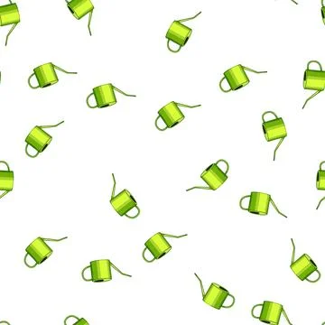 Pattern spout watering can metal cartoon vector Stock Illustration