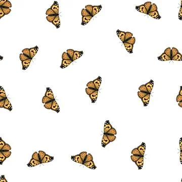 Pattern spring butterfly cartoon vector Stock Illustration