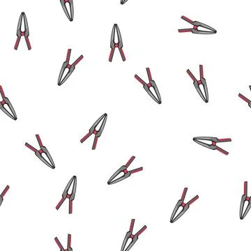 Pattern Spring clamp tool holding concept white background Illustrazione stock