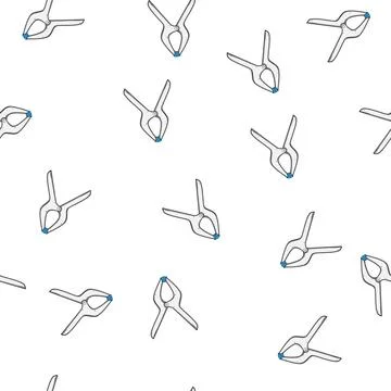 Pattern Spring clamp tool holding and gripping objects Stock Illustration