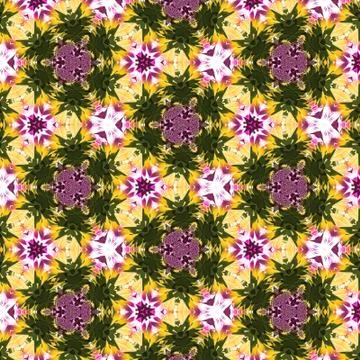 Pattern spring flowers Kaleidoscope Pattern for background or textil Illustrazione stock