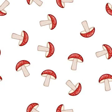 Pattern spring fly agaric cartoon vector Illustrazione stock