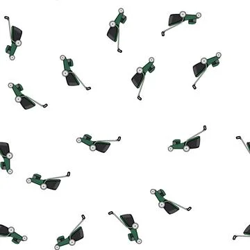 Pattern spring lawn mower cartoon vector Stockillustratie