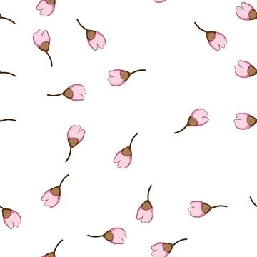 Pattern spring sakura cherry blossom cartoon vector Stock Illustration