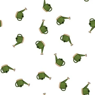 Pattern spring watering can cartoon vector 스톡 일러스트