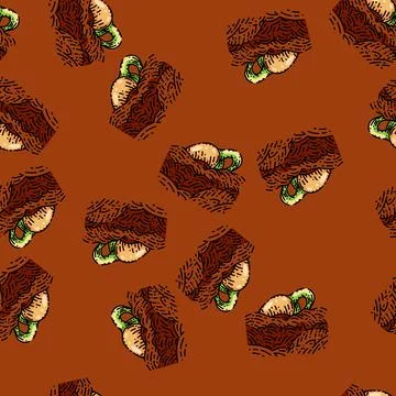 Pattern sprout sprouted sketch hand drawn Stock Illustration