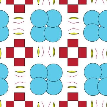 Pattern with square and circle shape Stock Illustration