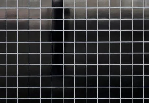 Pattern of square black ceramic tiles and shadow Stock Photos