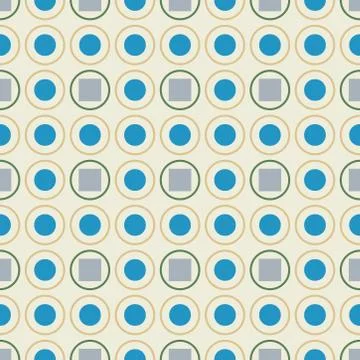 Pattern from squares and circles on light seamless background. Stock Illustration