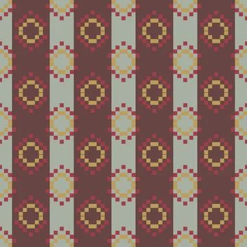 A pattern of squares and circles in a red and white color scheme Stock Illustration