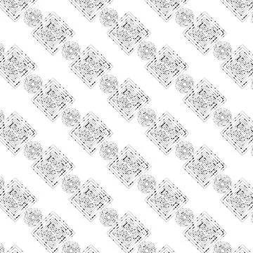 A pattern of squares and circles running diagonally. Illustrazione stock