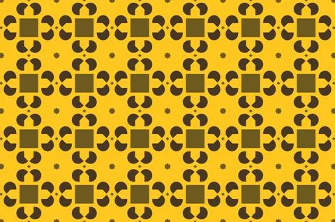 A pattern of squares and circles in yellow and brown Stock Illustration