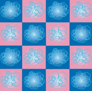 The pattern of squares and hexagons Stock Illustration