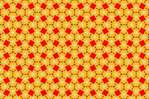 A pattern of squares and triangles in red and yellow Stock Illustration