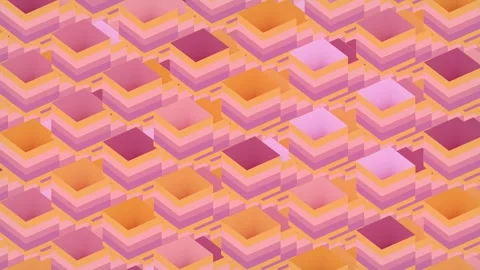 Pattern of squares with trendy color gradient. 3d rendering loop animation 4K Stock Footage 260161688