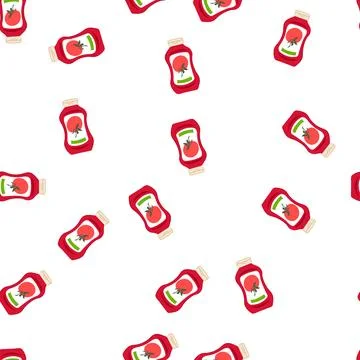Pattern squeeze ketchup bottle cartoon vector Stock Illustration