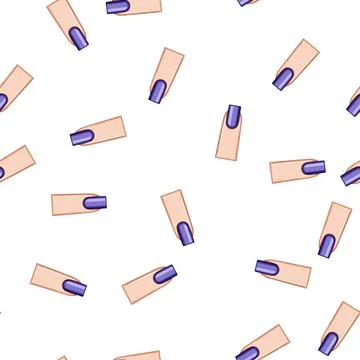 Pattern squoval nail shape cartoon vector Illustrazione stock