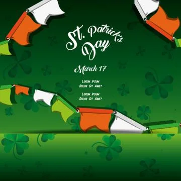 Pattern of st patrick day with garlands Stock Illustration