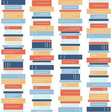 Pattern of a stack of books. Columns from book spines. Reading literature Stock Illustration