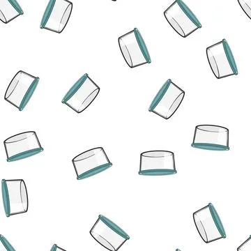 Pattern stackable glass food storage container cartoon vector イラスト素材